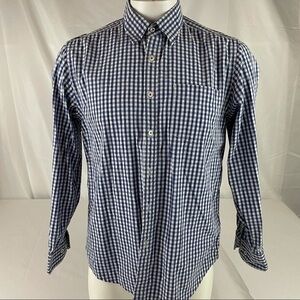 Tommy Bahama Gingham Shirt Island Crafted Modern Fit Men’s Large Blue T485